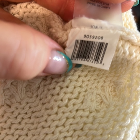 Vince Camuto Popcorn Sweater Antique White Cotton Size Large - Picture 9 of 10